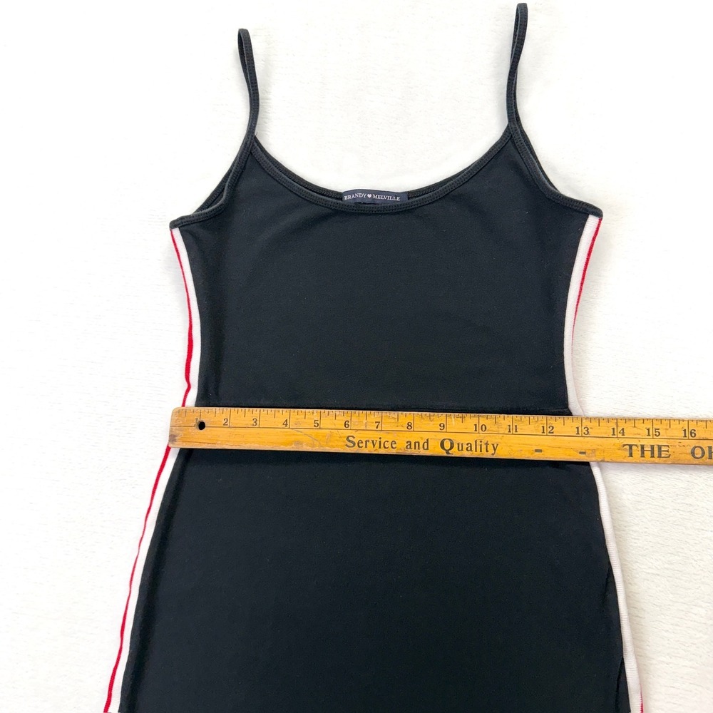 Brandy Melville Mini Dress Womens One Size Black Red White Side Stripe Italy - Picture 7 of 9